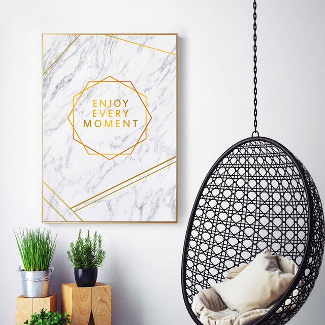 White & Gold Nordic Poster